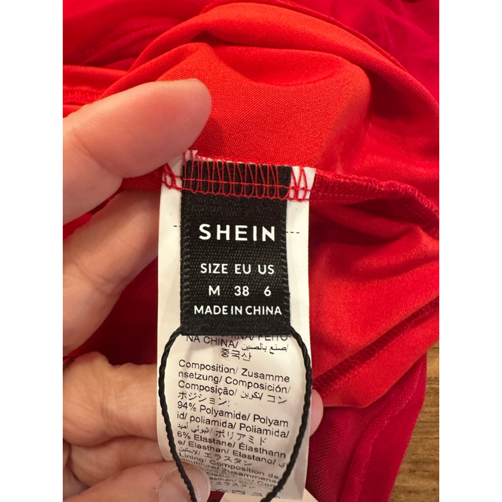 SHEIN Red Ruffle Long Sleeve Mesh Maxi Dress Size 6 - Picture 11 of 16